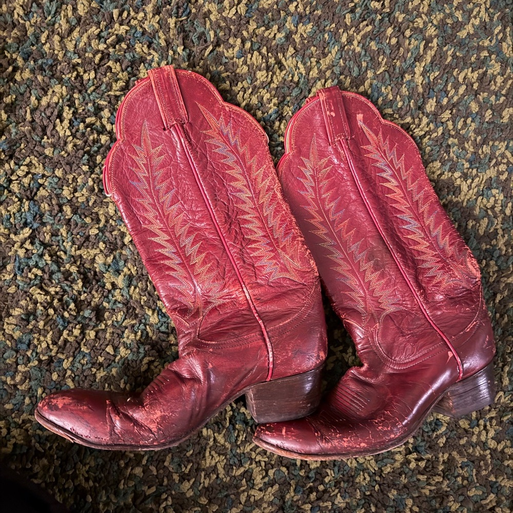 Tony Lama Red Cowboy Boots